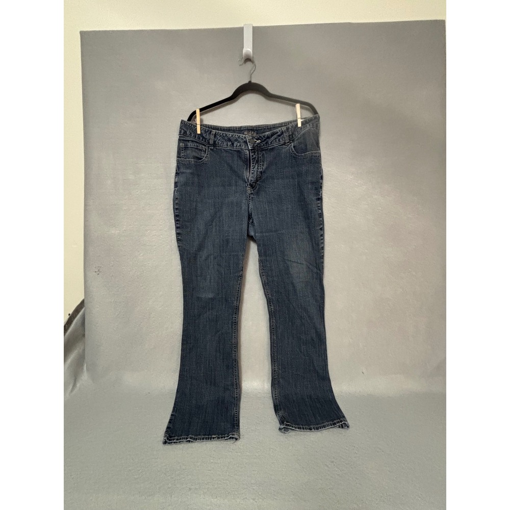 Riders by Lee Womens Mid Rise Bootcut Jeans Dark Wash Stretch Denim Blue 14P